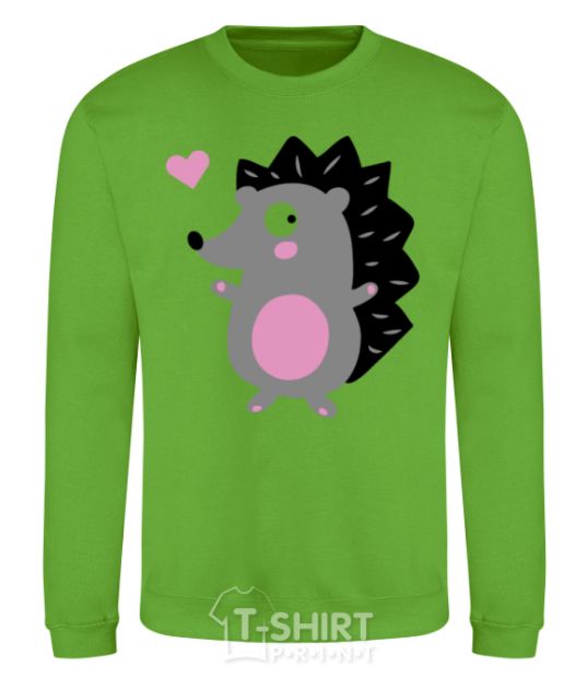 Sweatshirt A hedgehog and a heart orchid-green фото