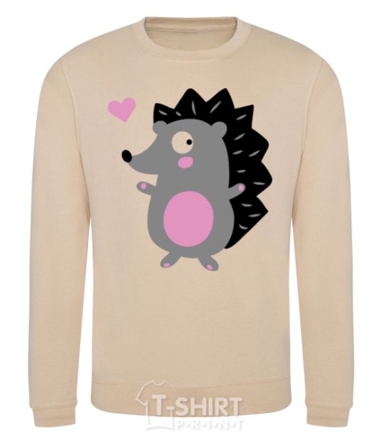 Sweatshirt A hedgehog and a heart sand фото