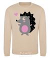 Sweatshirt A hedgehog and a heart sand фото