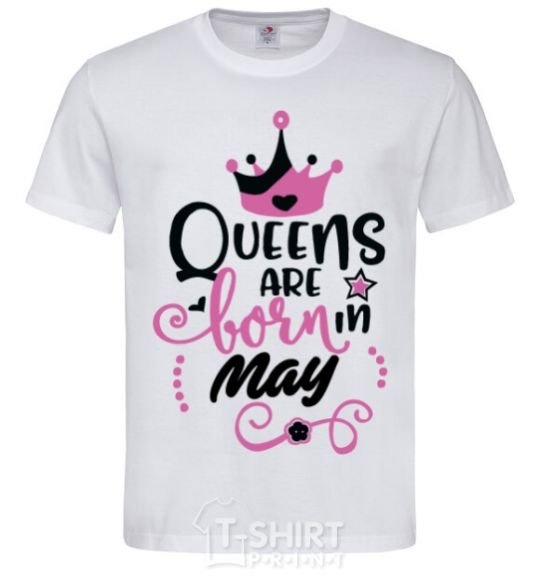 Men's T-Shirt Queens are born in May White фото