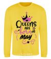 Sweatshirt Queens are born in May yellow фото
