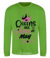 Sweatshirt Queens are born in May orchid-green фото