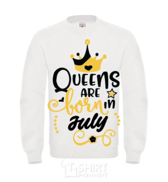 Sweatshirt Queens are born in July White фото