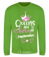 Sweatshirt Queens are born in September orchid-green фото