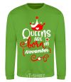 Sweatshirt Queens are born in November orchid-green фото