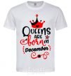 Men's T-Shirt Queens are born in December V.1 White фото