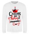 Свитшот Queens are born in December Белый фото