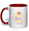 Mug with a colored handle Queens are born in February red фото