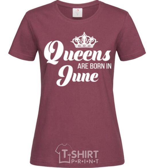 Women's T-shirt June Queen burgundy фото