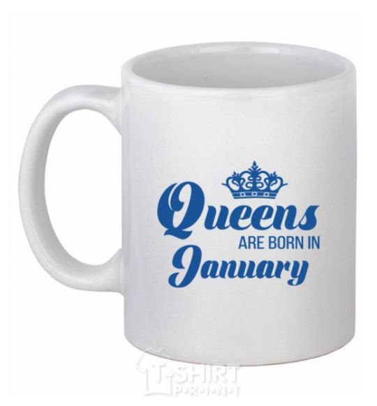 Ceramic mug January Queen White фото