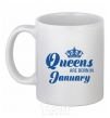 Ceramic mug January Queen White фото