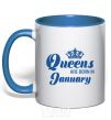 Чашка с цветной ручкой January Queen Ярко-синий фото