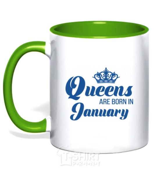 Mug with a colored handle January Queen kelly-green фото