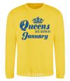 Sweatshirt January Queen yellow фото