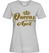 Женская футболка April Queen Серый фото