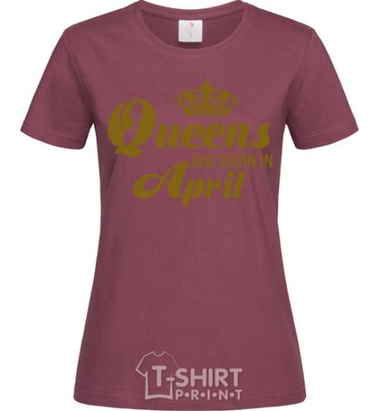 Женская футболка April Queen Бордовый фото