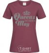 Women's T-shirt May Queen burgundy фото