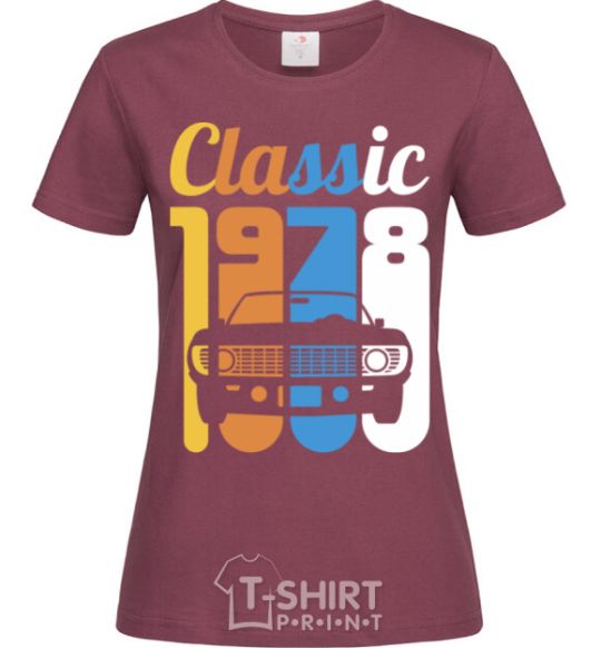 Women's T-shirt Classic 1978 burgundy фото