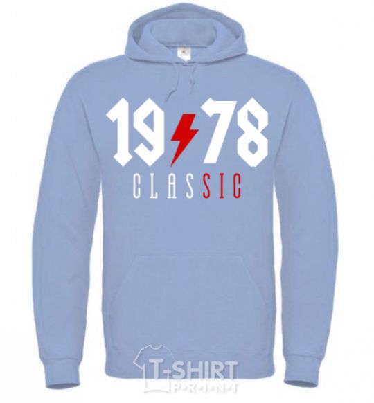 Men`s hoodie 1978 Classic sky-blue фото