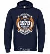 Men`s hoodie June 1978 40 years of being Awesome navy-blue фото