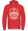 Men`s hoodie June 1978 40 years of being Awesome bright-red фото