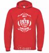 Men`s hoodie July 1978 40 years of being Awesome bright-red фото