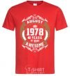 Men's T-Shirt August 1978 40 years of being Awesome red фото