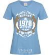 Women's T-shirt August 1978 40 years of being Awesome sky-blue фото