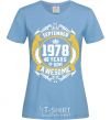 Женская футболка September 1978 40 years of being Awesome Голубой фото