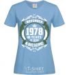 Women's T-shirt November 1978 40 years of being Awesome sky-blue фото