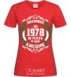 Женская футболка November 1978 40 years of being Awesome Красный фото