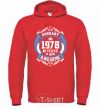 Men`s hoodie January 1978 40 years of being Awesome bright-red фото