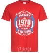 Men's T-Shirt January 1978 40 years of being Awesome red фото