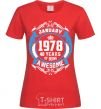 Women's T-shirt January 1978 40 years of being Awesome red фото