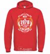 Men`s hoodie May 1978 40 years of being Awesome bright-red фото