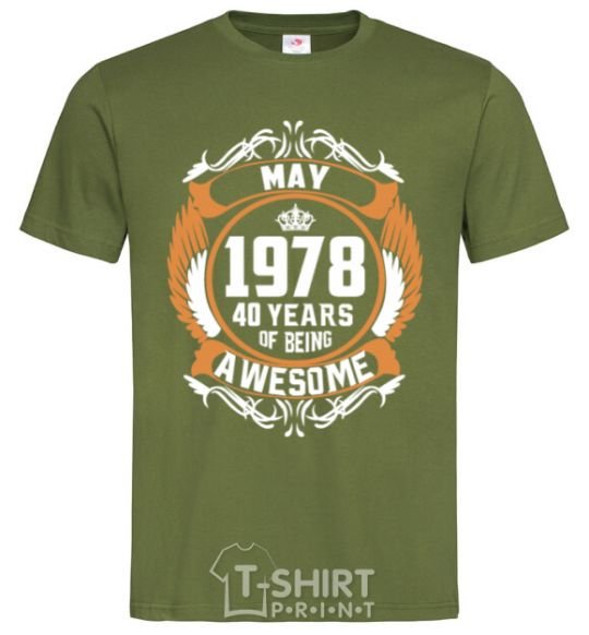 Men's T-Shirt May 1978 40 years of being Awesome millennial-khaki фото