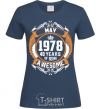 Women's T-shirt May 1978 40 years of being Awesome navy-blue фото
