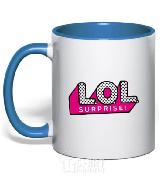 Mug with a colored handle Logo Lol surprise royal-blue фото