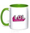 Mug with a colored handle Logo Lol surprise kelly-green фото