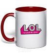 Mug with a colored handle Logo Lol surprise red фото