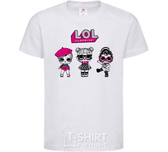 Kids T-shirt Lol surprise three dolls White фото