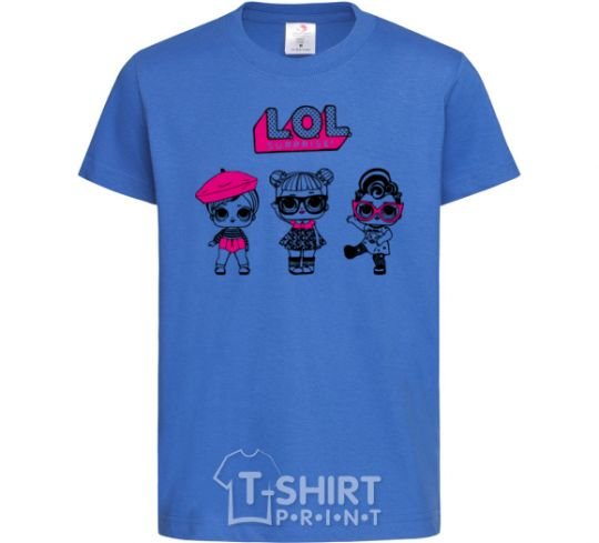 Kids T-shirt Lol surprise three dolls royal-blue фото