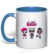 Mug with a colored handle Lol surprise three dolls royal-blue фото