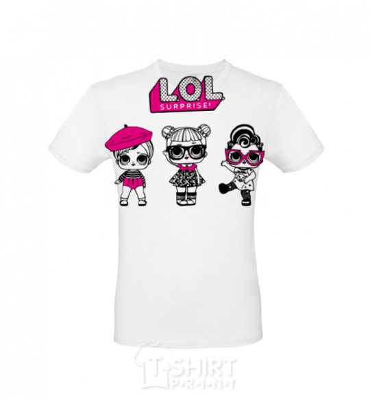 Men's T-Shirt Lol surprise three dolls White фото