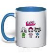 Mug with a colored handle Lol surprise three dolls and a mermaid royal-blue фото