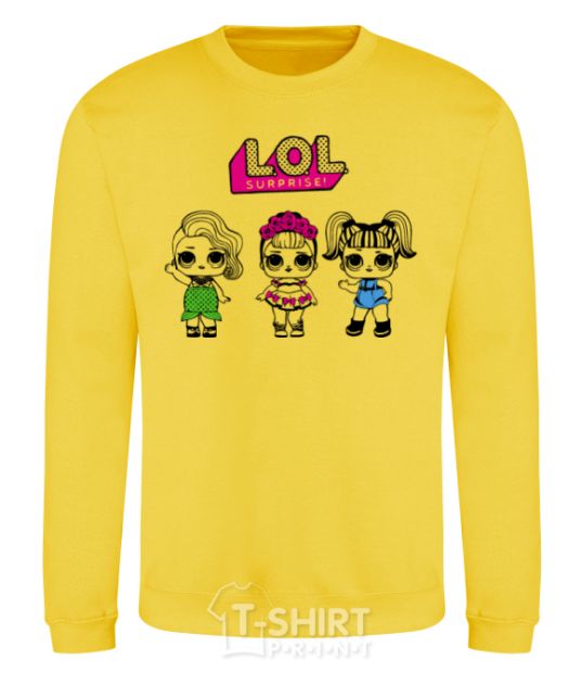 Sweatshirt Lol surprise three dolls and a mermaid yellow фото