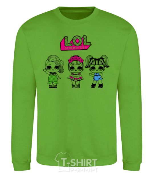 Sweatshirt Lol surprise three dolls and a mermaid orchid-green фото