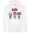 Men`s hoodie Lol surprise three dolls and a mermaid White фото