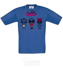 Kids T-shirt Lol surprise three dolls and in a swimsuit royal-blue фото