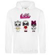Men`s hoodie Lol surprise three dolls and in a swimsuit White фото